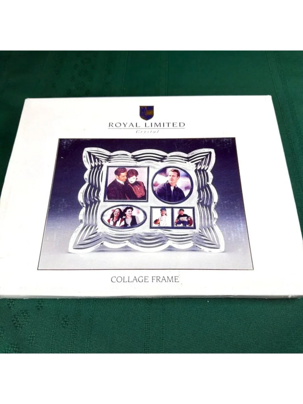 Vintage 1995 Royal Limited Lead Crystal Collage Picture Frame 4 Openings Czech